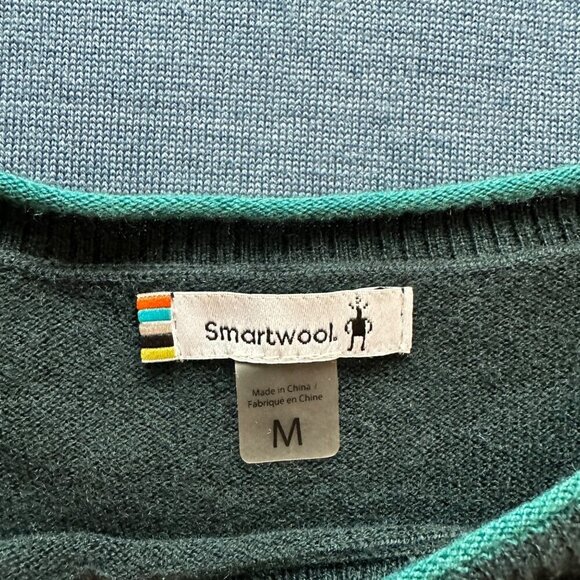 Smartwool Bell Sleeve Wool Blend Sweater in Evergreen Heather Size M - Picture 4 of 7
